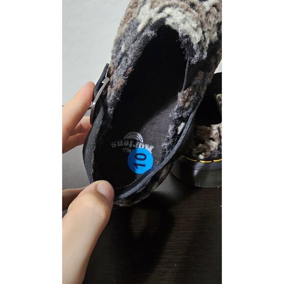 Dr Martens Isham Crochet Wool Suede Mules Black Beige Brown Mens Sz 10 - Picture 5 of 5